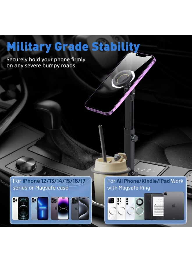 Bukela Magnetic Cup Holder CarPhone Holder Compatible with Mag-Safe,Longer Neck Adjustable,Height and Angle Adjustment,Phone Mount for Car or SUV for iPhone Samsung All 4-7"inches Smartphones (Magnetic type) - Image 2